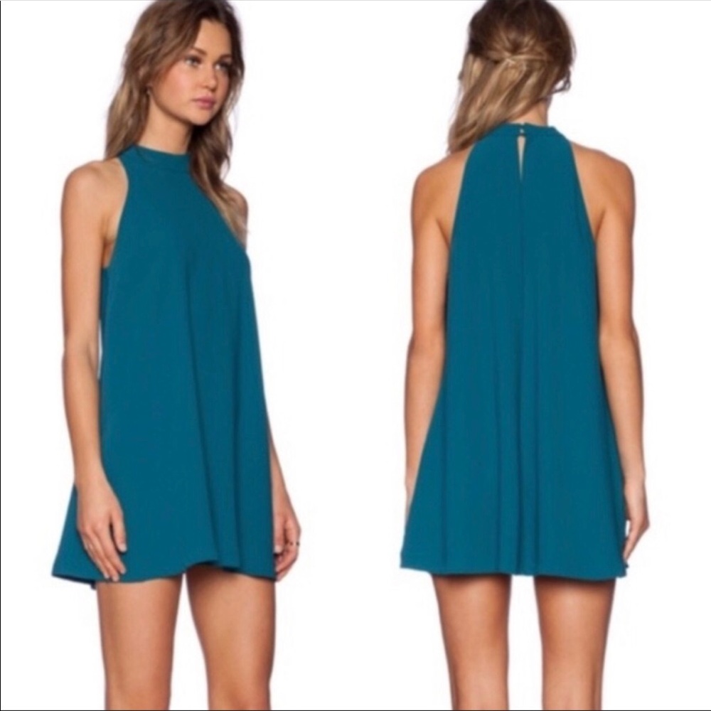 Lovers & Friends size L teal halter dress